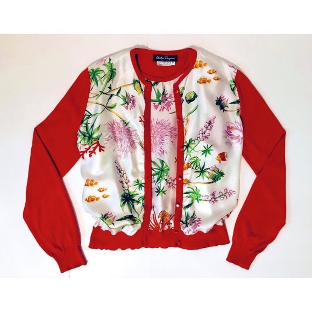 NWOT Salvatore Ferragamo Silk Twin-Set